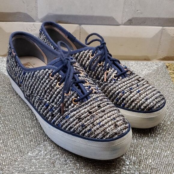 Not For Sale - KEDS Triple Metallic Boucle in Navy - Size 7 - Picture 2 of 9